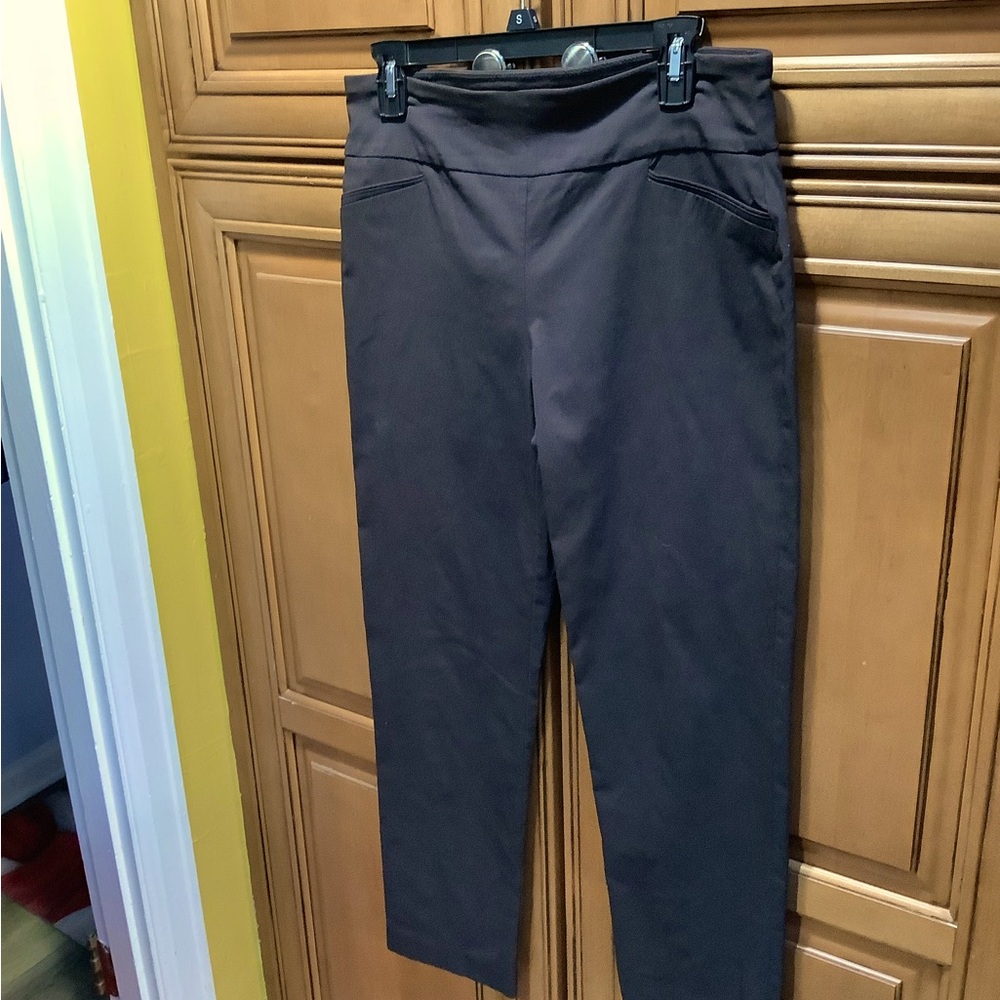 DARK BROWN PULL UP STRETCH SLACKS
